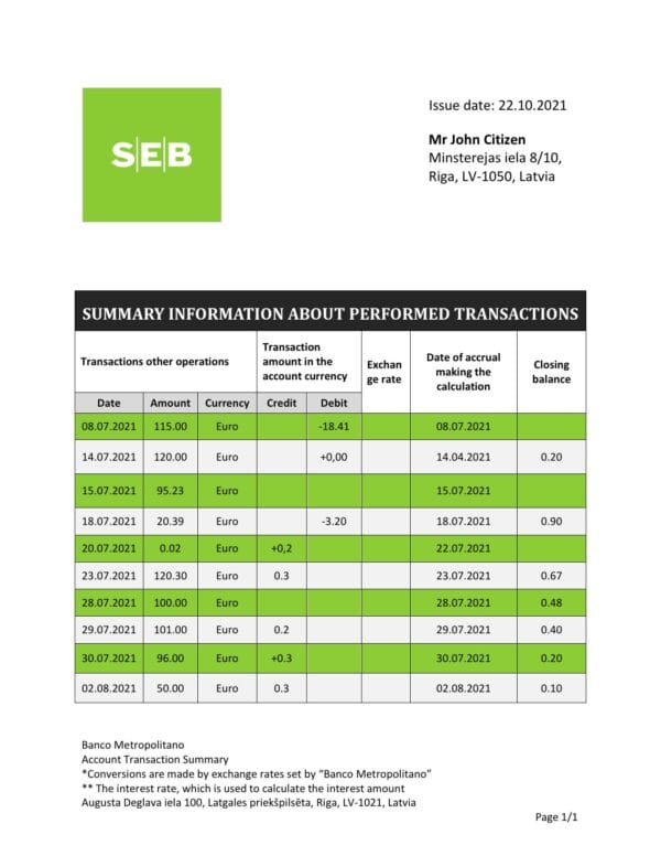 Latvia-SEB-Bank-statement_000001.jpg Latvia SEB Bank statement template in Word and PDF format