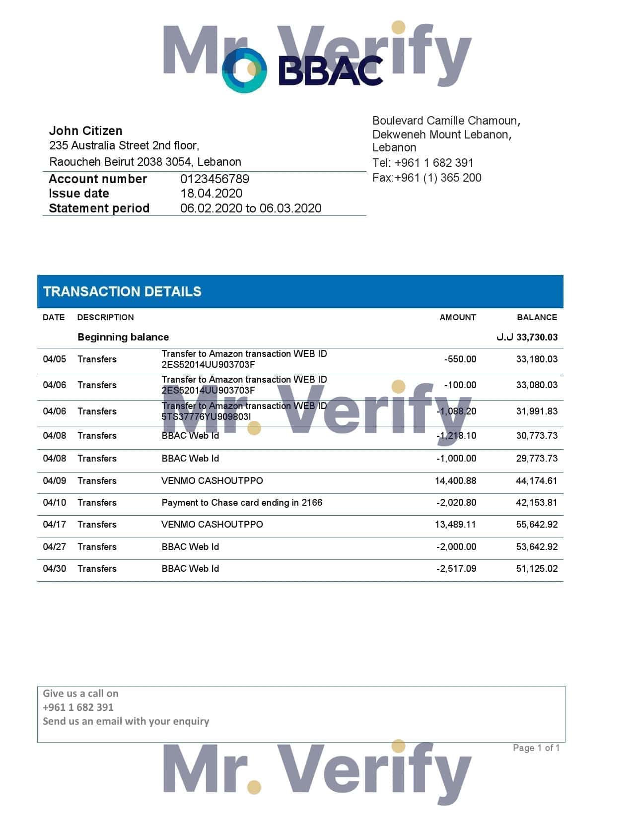 Lebanon-BBAC-Bank.jpg Lebanon BBAC Bank proof of address statement template in Word and PDF format