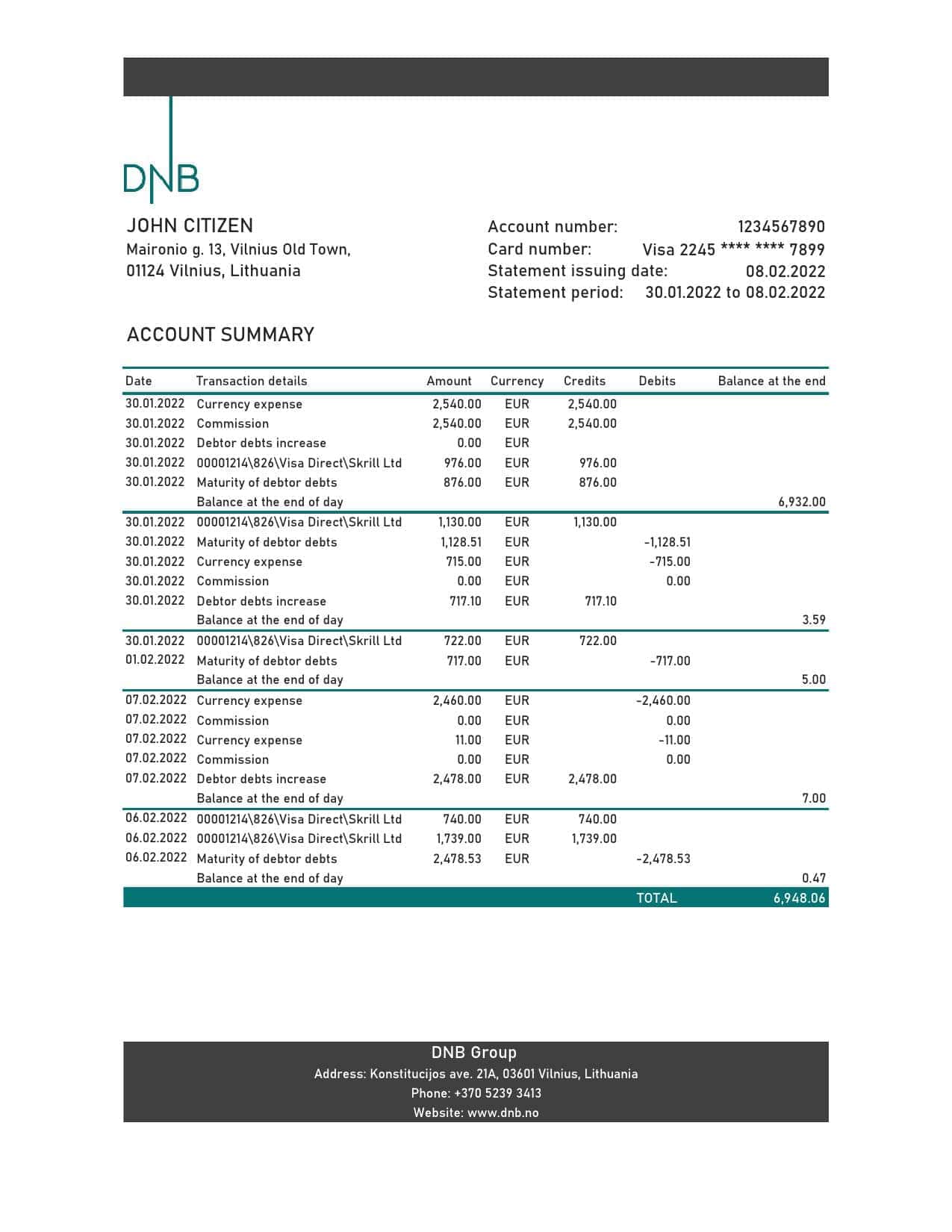Lithuania-DNB-bank-statement-Excel-and-PDF-template.jpg Lithuania DNB bank statement Excel and PDF template
