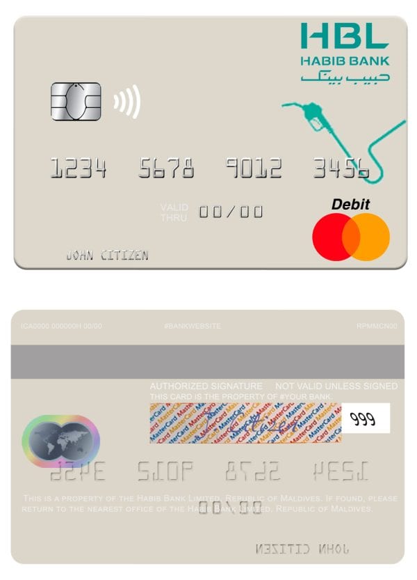 Maldives Habib Bank Limited mastercard credit card Editable Maldives Habib Bank Limited mastercard credit card Templates