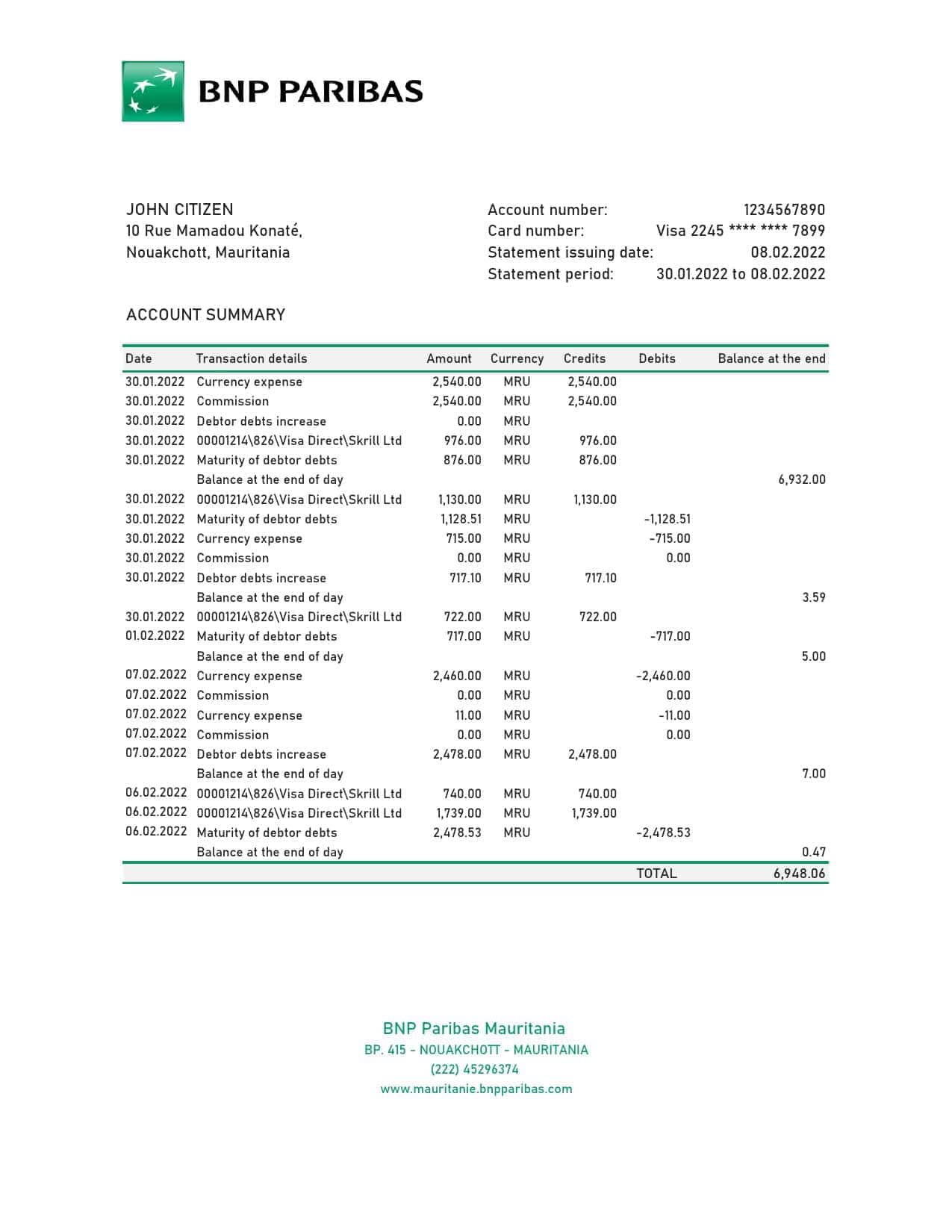 Mauritania-BNP-Paribas-bank-statement-Excel-and-PDF-template.jpg Mauritania BNP Paribas bank statement Excel and PDF template