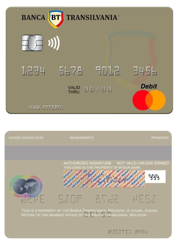 Fillable Moldova Banca Transilvania bank mastercard Templates