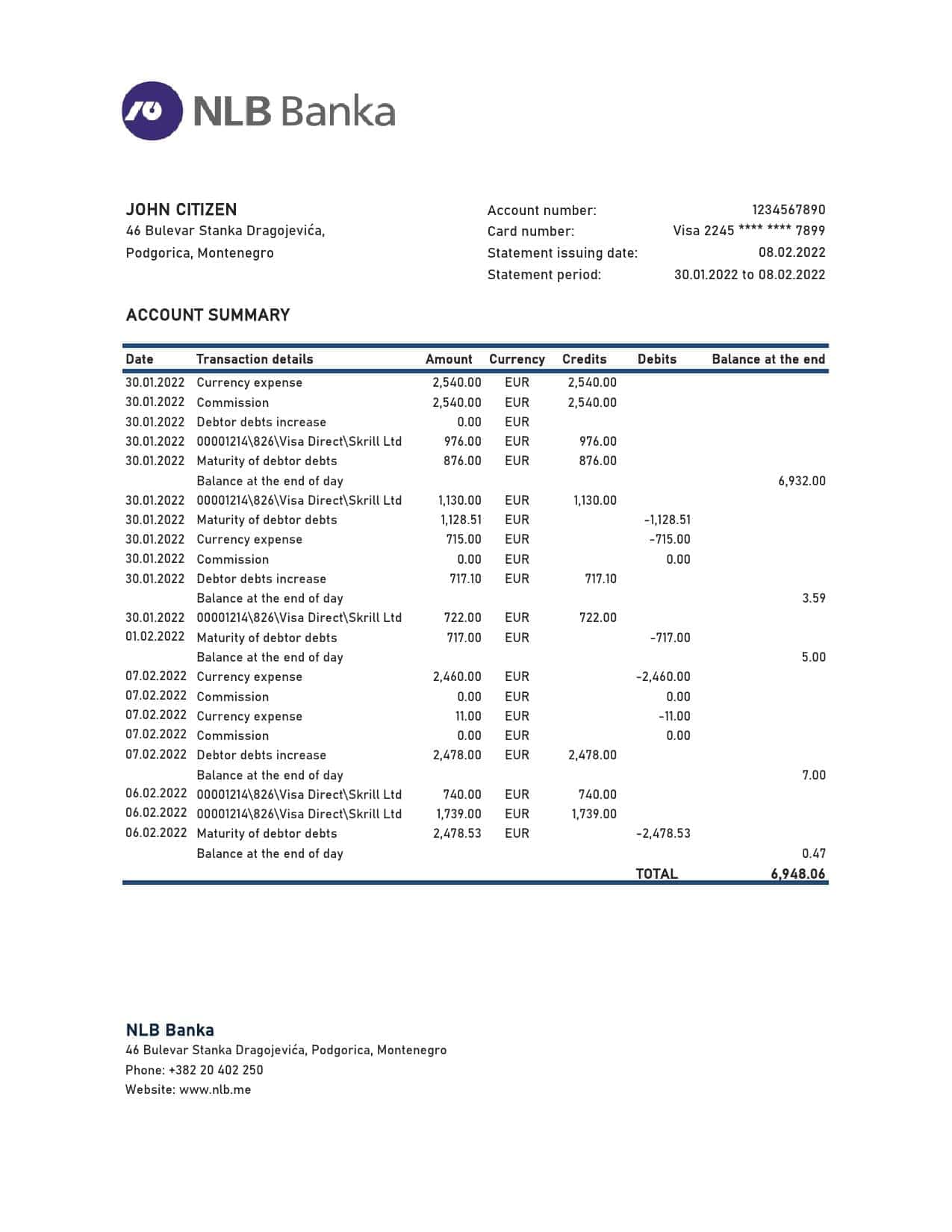 Montenegro-NLB-bank-statement-Excel-and-PDF-template.jpg Montenegro NLB bank statement Excel and PDF template