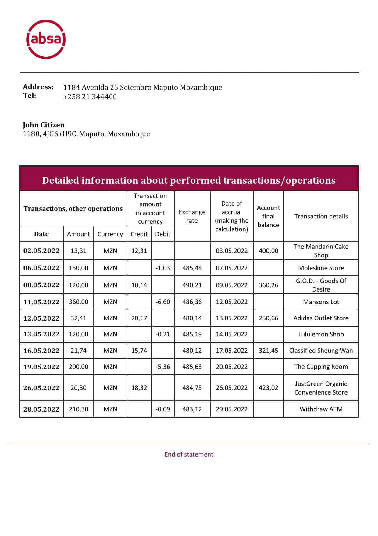 Mozambique-ABSA-bank-statement-template-in-Word-and-PDF-format.jpg Mozambique ABSA bank statement template in Word and PDF format