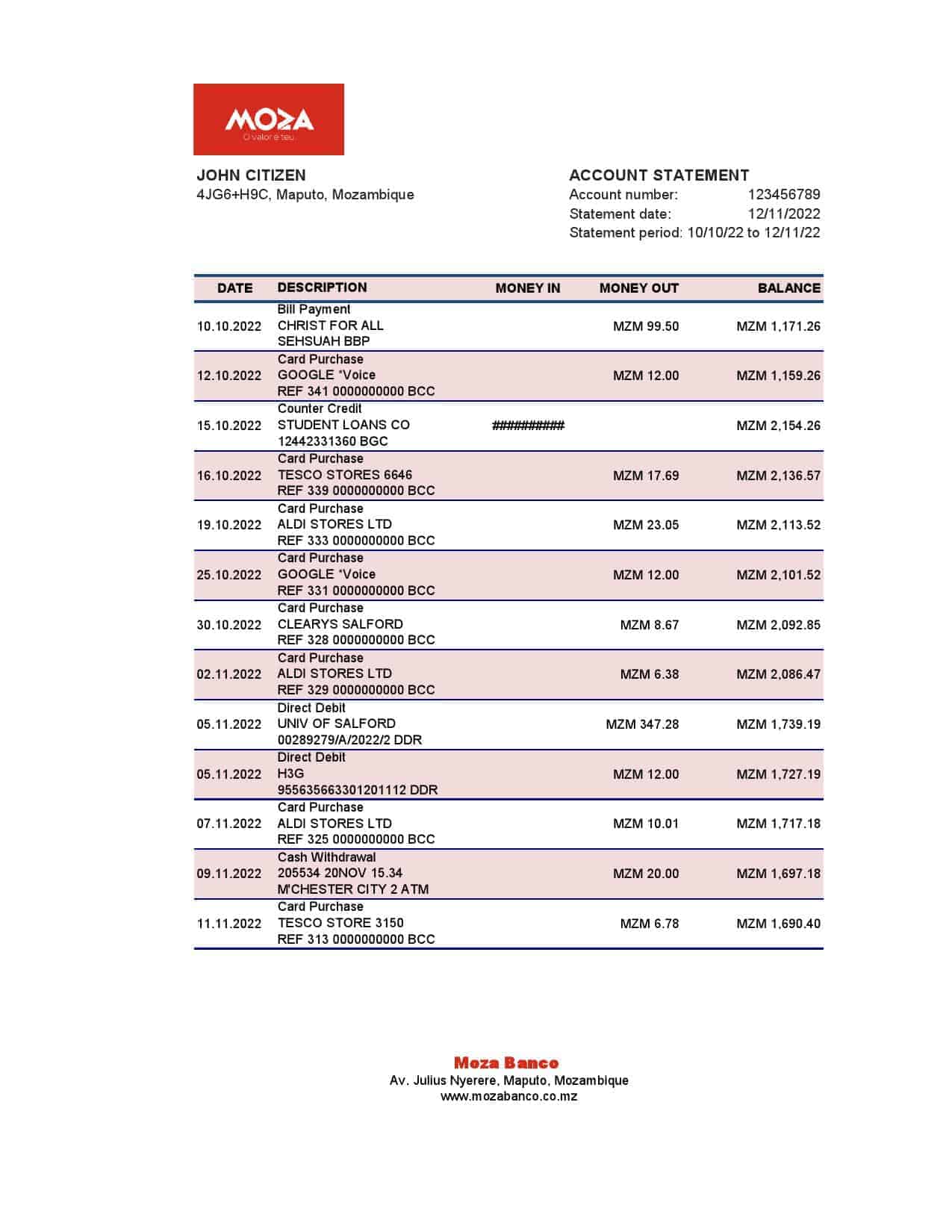 Mozambique-Moza-bank-statement-Excel-and-PDF-template.jpg Mozambique Moza bank statement Excel and PDF template