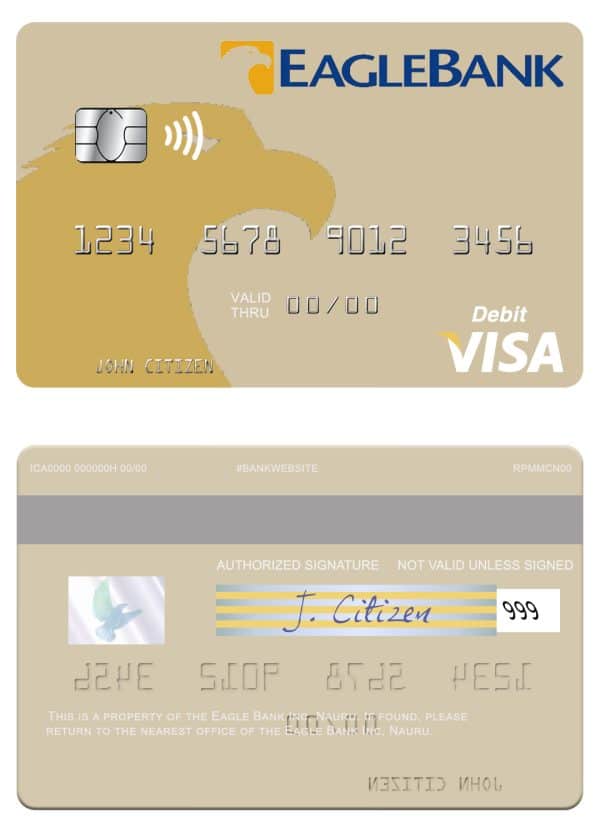 Nauru Eagle Bank Inc visa debit card Fillable Nauru Eagle Bank Inc visa debit card Templates