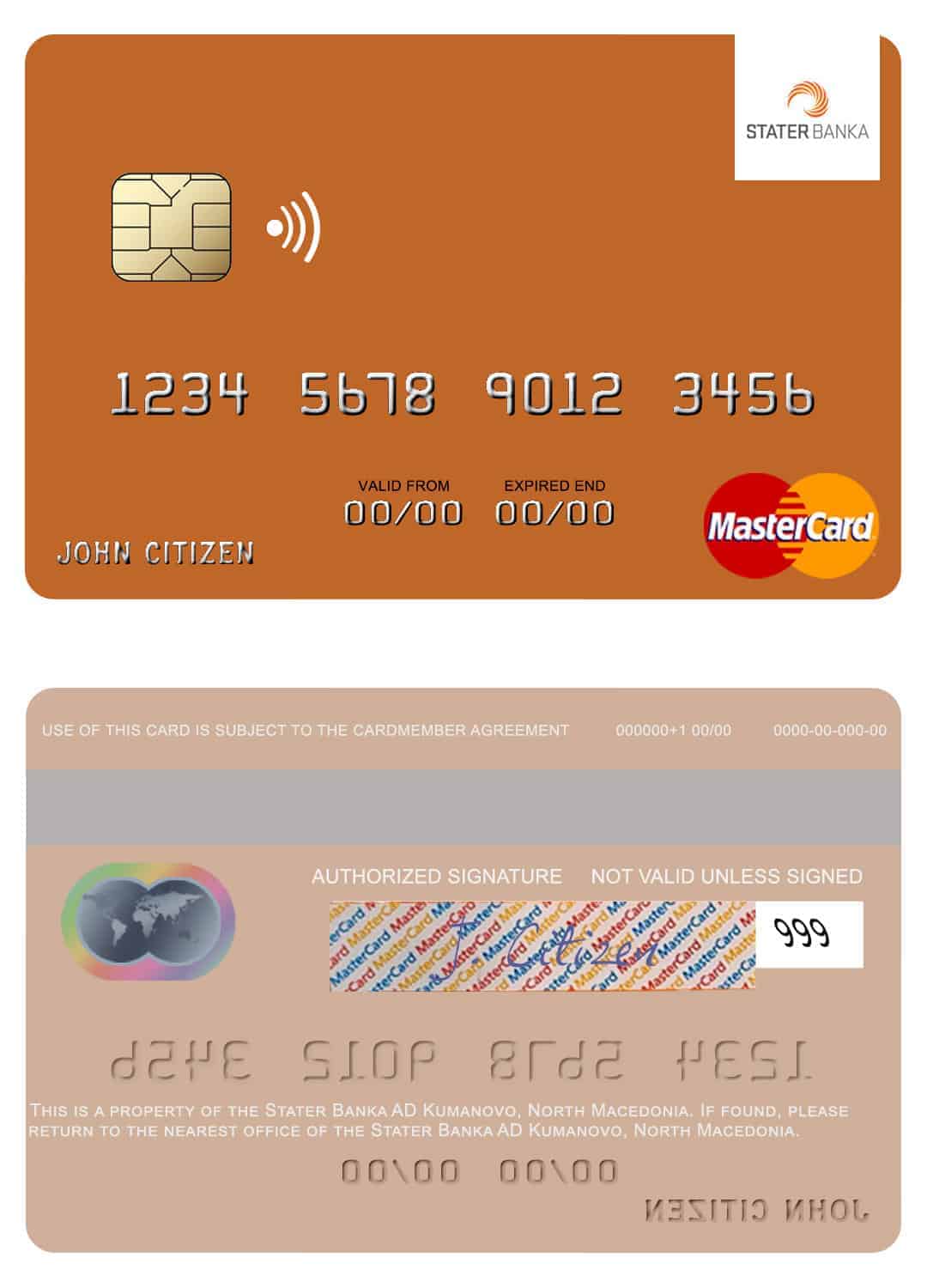 North Macedonia Stater Banka AD Kumanovo mastercard Editable North Macedonia Stater Banka AD Kumanovo mastercard Templates