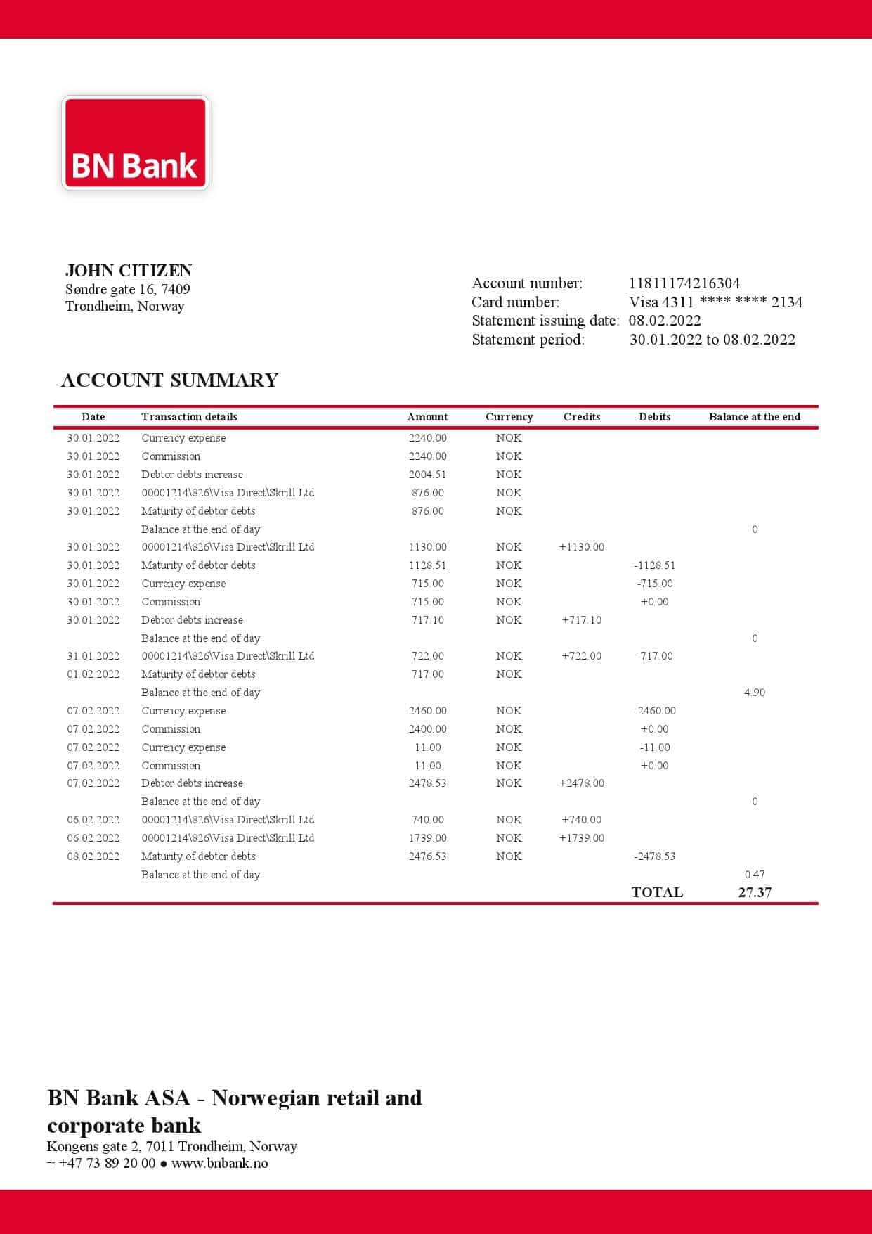 Norway-BN-bank-statement-template-in-Word-and-PDF-format.jpg Norway BN bank statement template in Word and PDF format