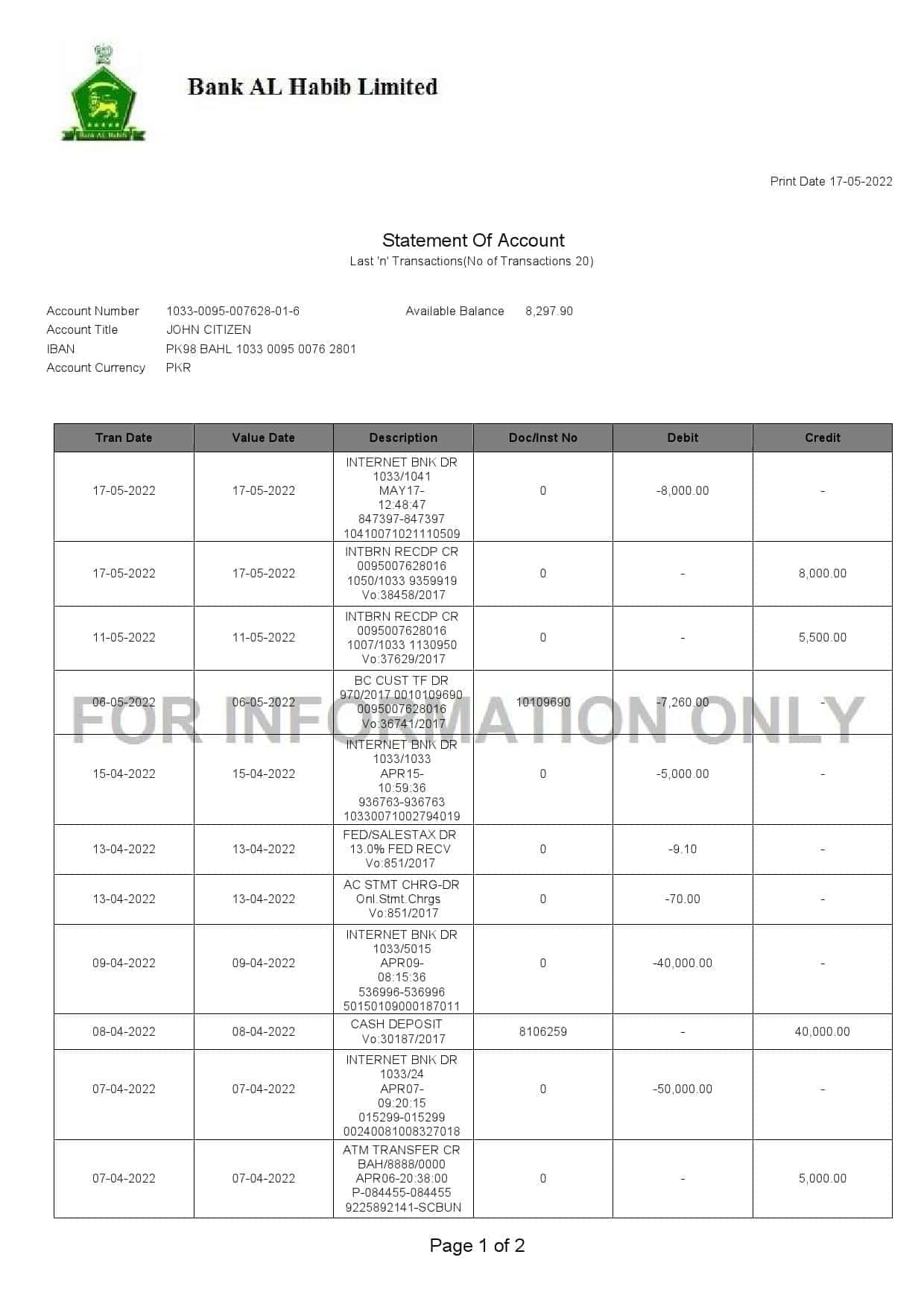 Pakistan-Bank-Al-Habib-bank-statement-Word-and-PDF-template-2-pages-1.jpg Pakistan Bank Al Habib bank statement, Word and PDF template, 2 pages