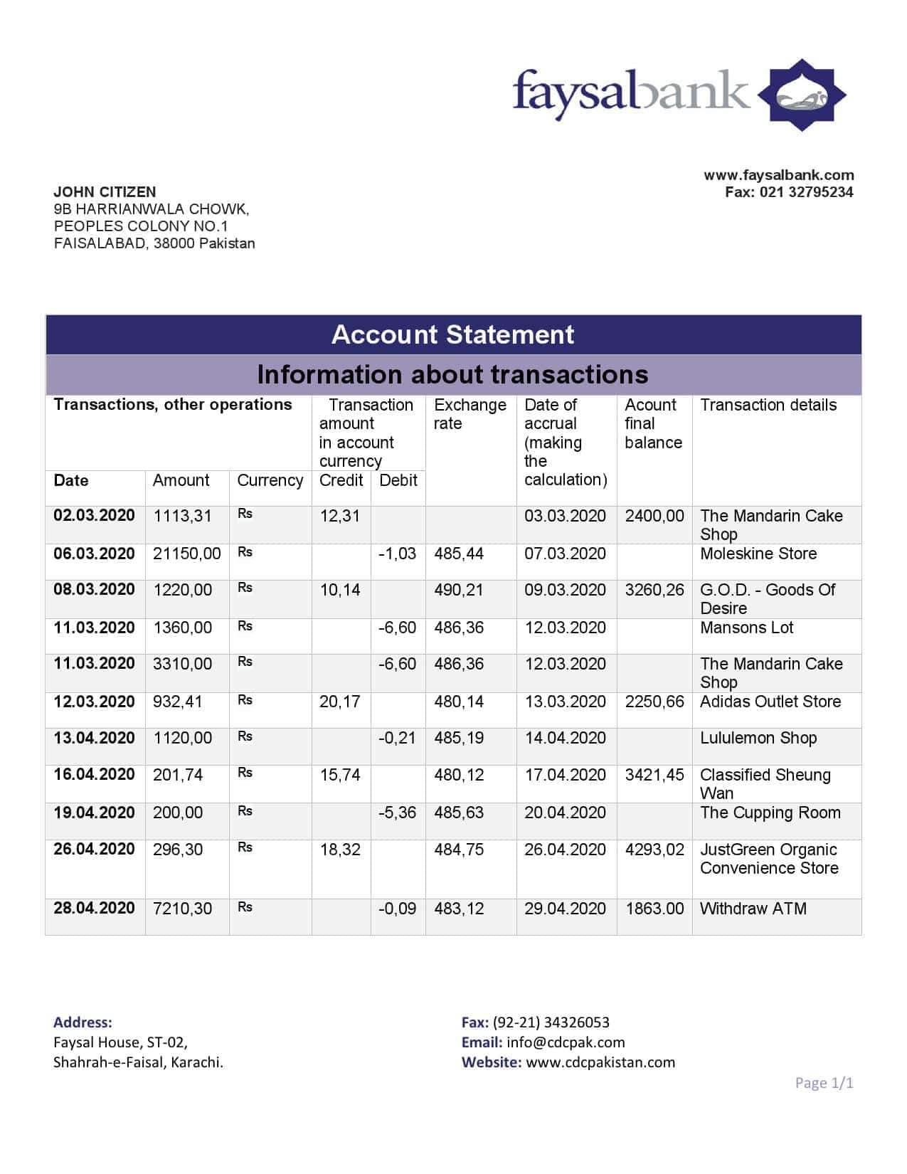 Pakistan-Faysal-bank-statement-template-in-Word-and-PDF-format.jpg Pakistan Faysal bank statement template in Word and PDF format