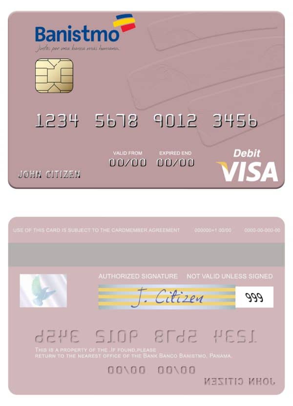 Panama Banco Banistmo visa debit card Panama Banco Banistmo visa debit card