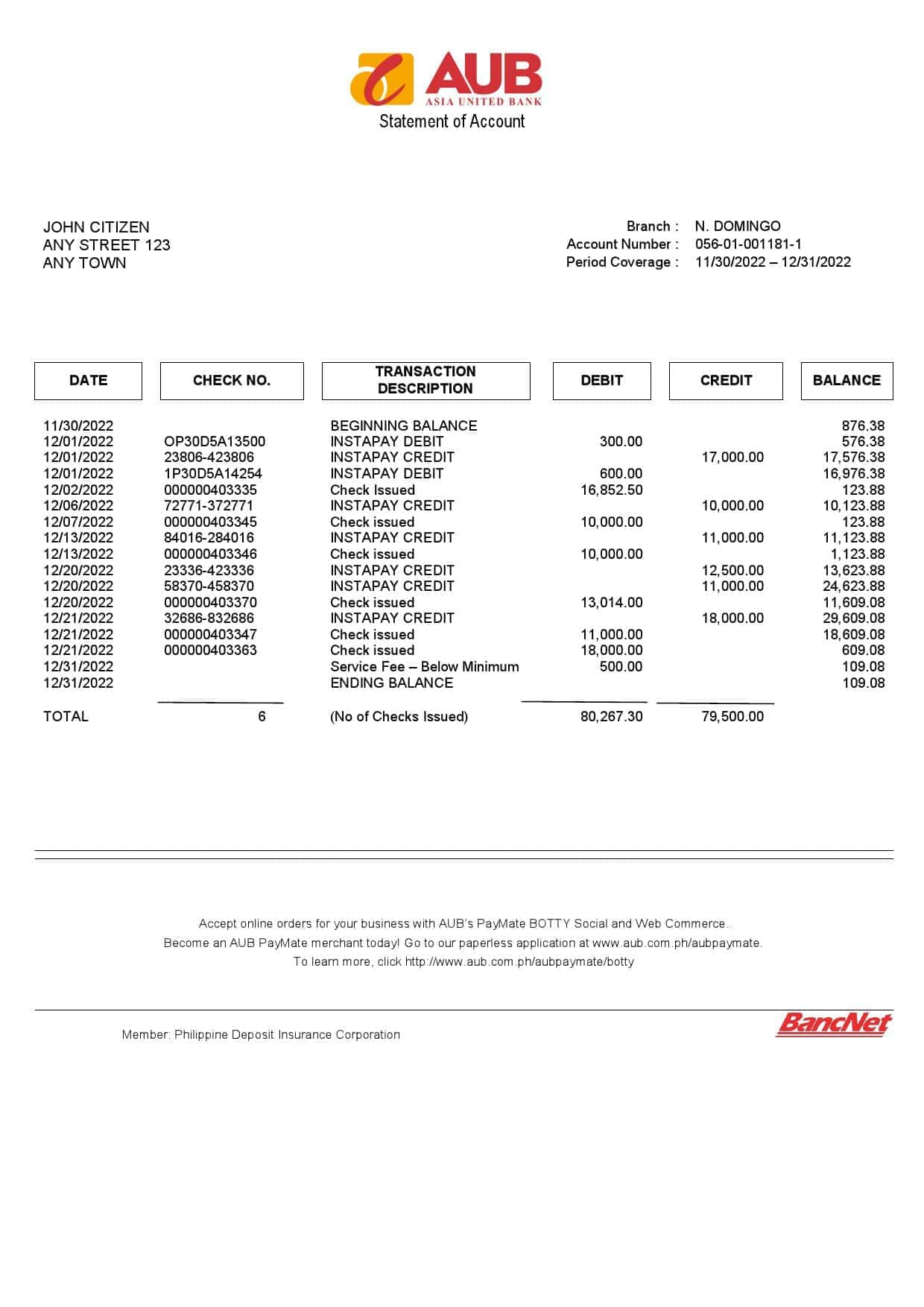Philippines-Asia-United-Bank-AUB-account-statement-Word-and-PDF-template.jpg Philippines Asia United Bank (AUB) account statement Word and PDF template