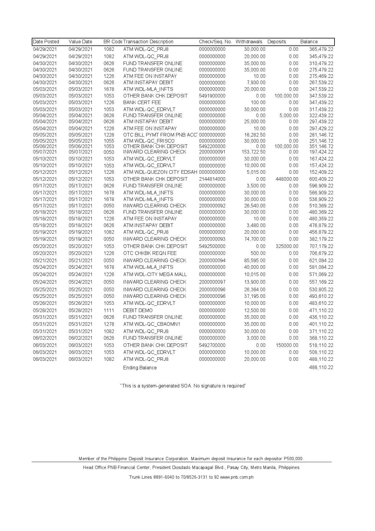 Philippines-PNB-2_000004.jpg Philippines PNB bank statement template in Excel and PDF format (4 pages) - Image 4