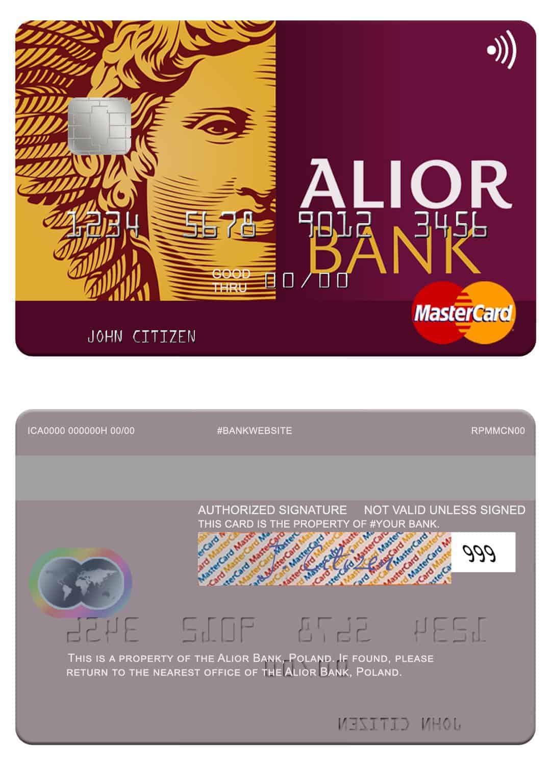 Poland Alior Bank mastercard Editable Poland Alior Bank mastercard Templates