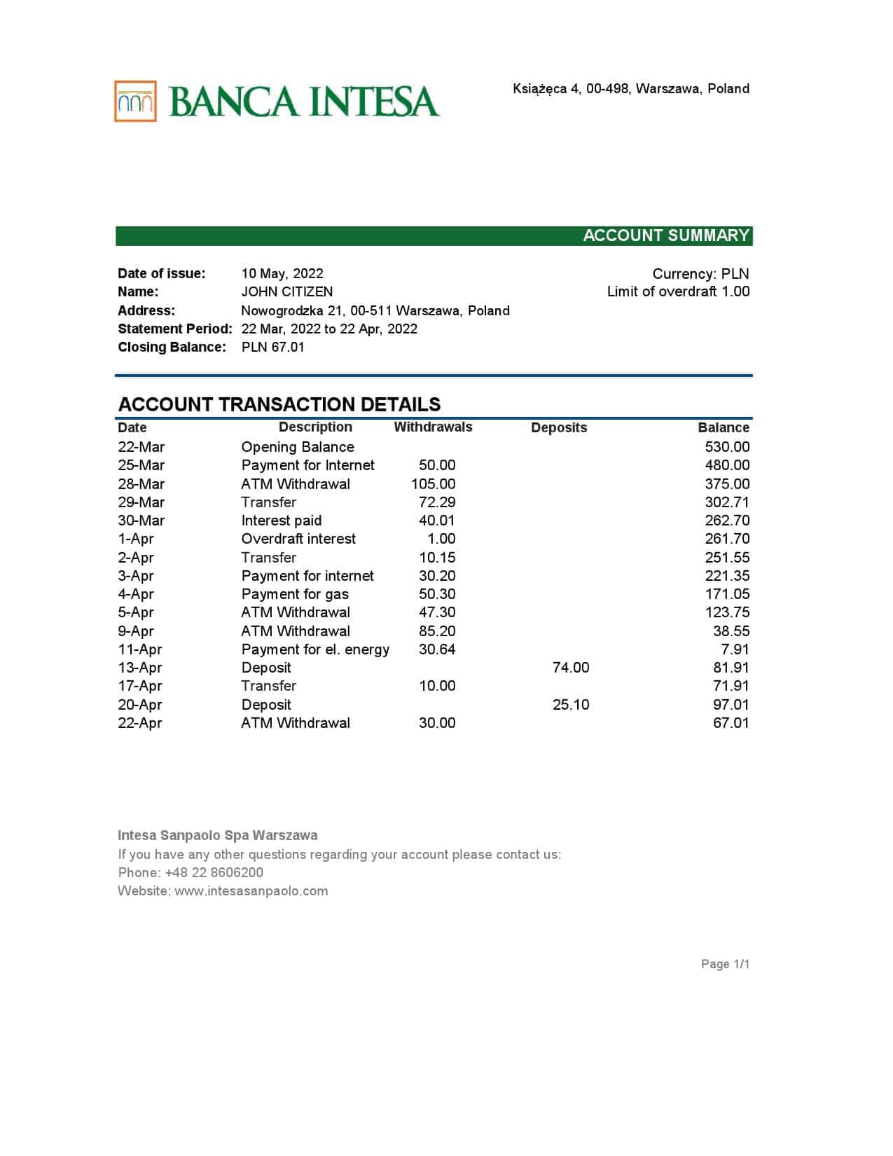 Poland-Banca-Intesa-bank-statement-Excel-and-PDF-template.jpg Poland Banca Intesa bank statement Excel and PDF template