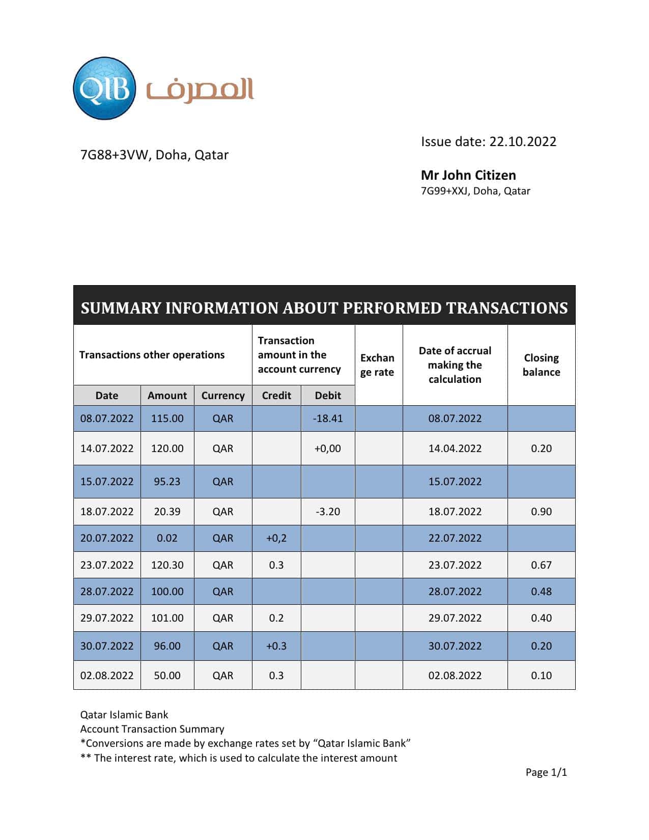 Qatar-Qatar-Islamic-Bank-statement-template-in-Word-and-PDF-format.jpg Qatar Qatar Islamic Bank statement template in Word and PDF format