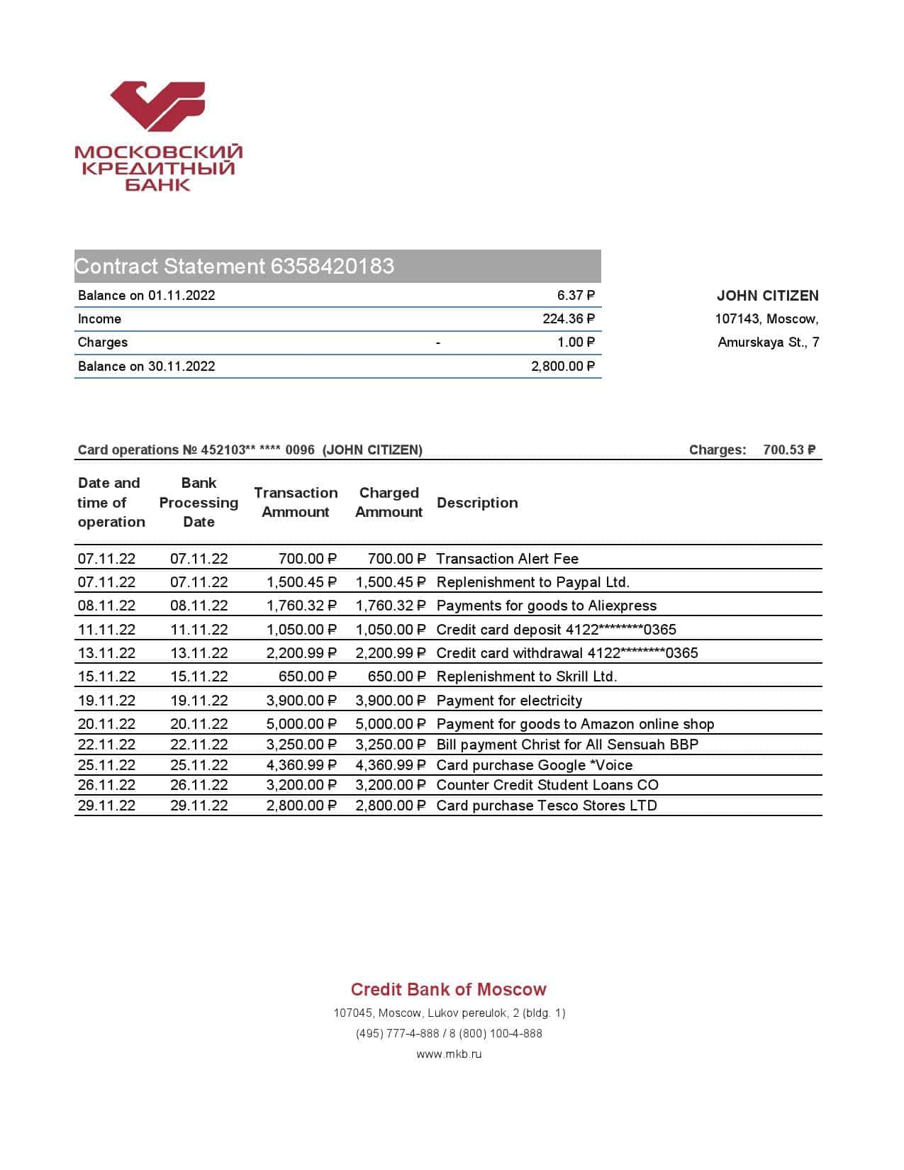Russia-Credit-Bank-of-Moscow-bank-statement_000001.jpg Russia Credit Bank of Moscow bank statement, Excel and PDF template