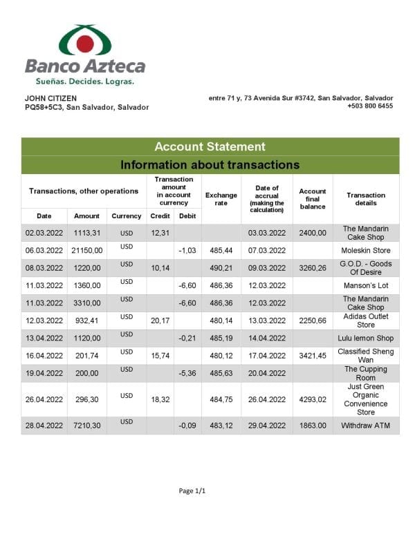 Salvador-Banco-Azteca-bank-statement-template-in-Word-and-PDF-format.jpg Salvador Banco Azteca bank statement template in Word and PDF format