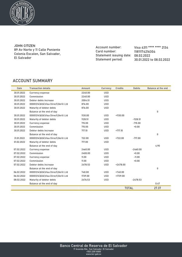 Salvador-Banco-Central-de-Reserva-de-El-Salvador-bank-statement-template-in-Word-and-PDF-format.jpg Salvador Banco Central de Reserva de El Salvador bank statement template in Word and PDF format
