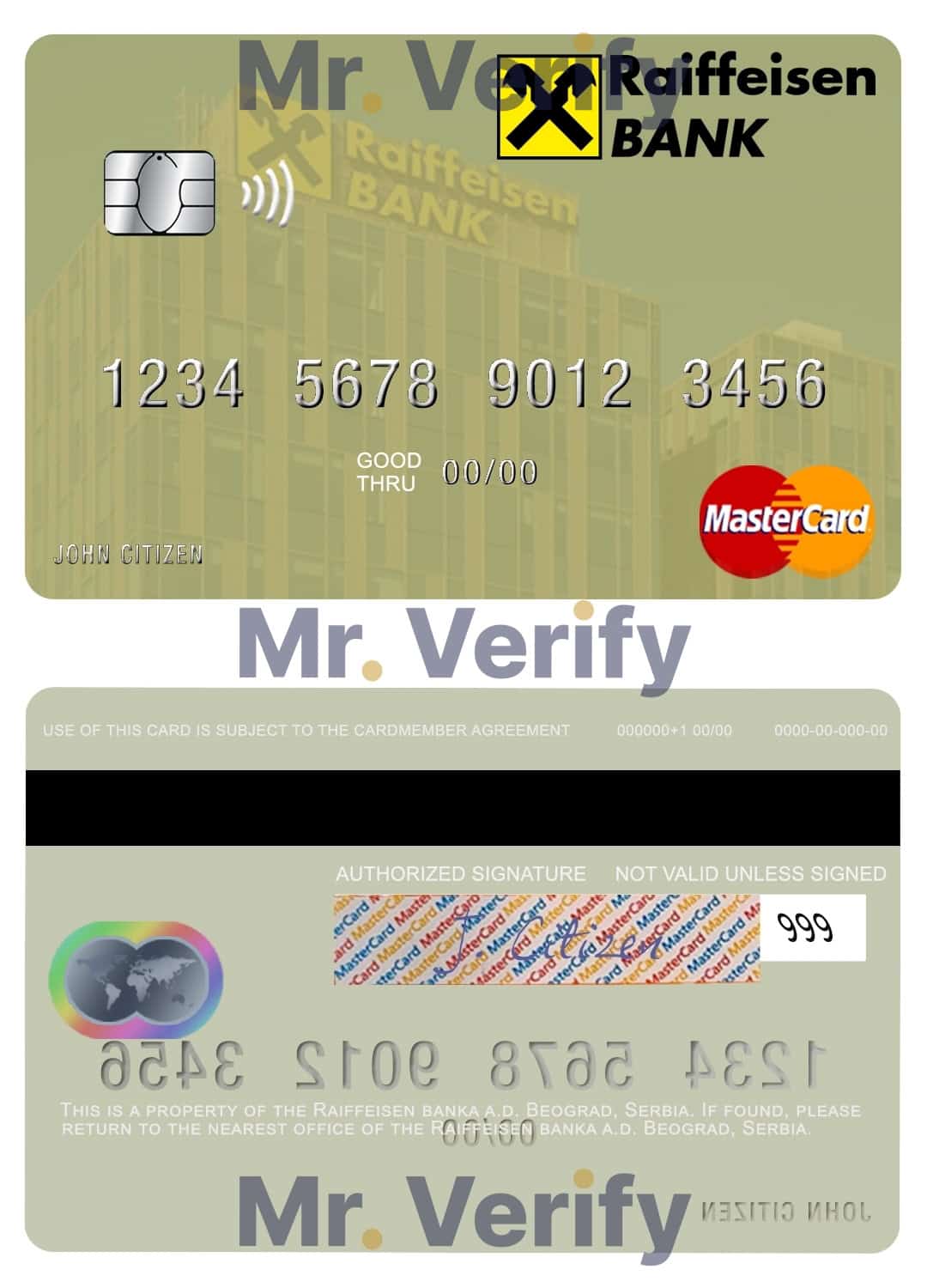 Serbia Raiffeisen banka a.d. Beograd mastercard Editable Serbia Raiffeisen banka a.d. Beograd mastercard Templates