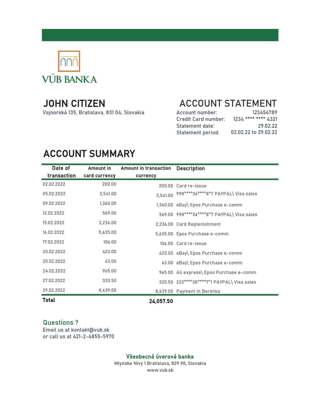 Slovakia-VUB-bank-statement-Excel-and-PDF-template.jpg Slovakia VUB bank statement, Excel and PDF template