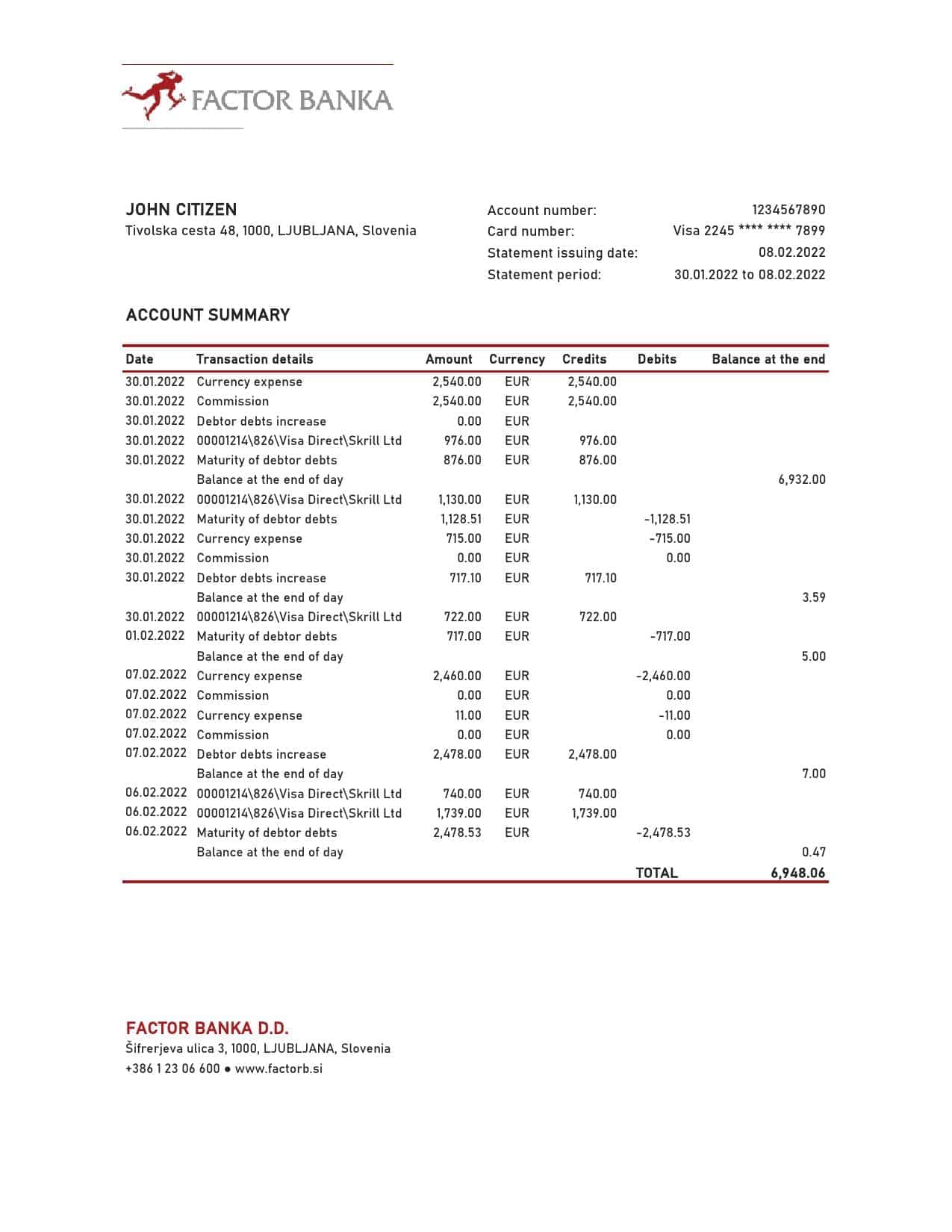 Slovenia-Factor-Banka-bank-statement-Excel-and-PDF-template.jpg Slovenia Factor Banka bank statement, Excel and PDF template