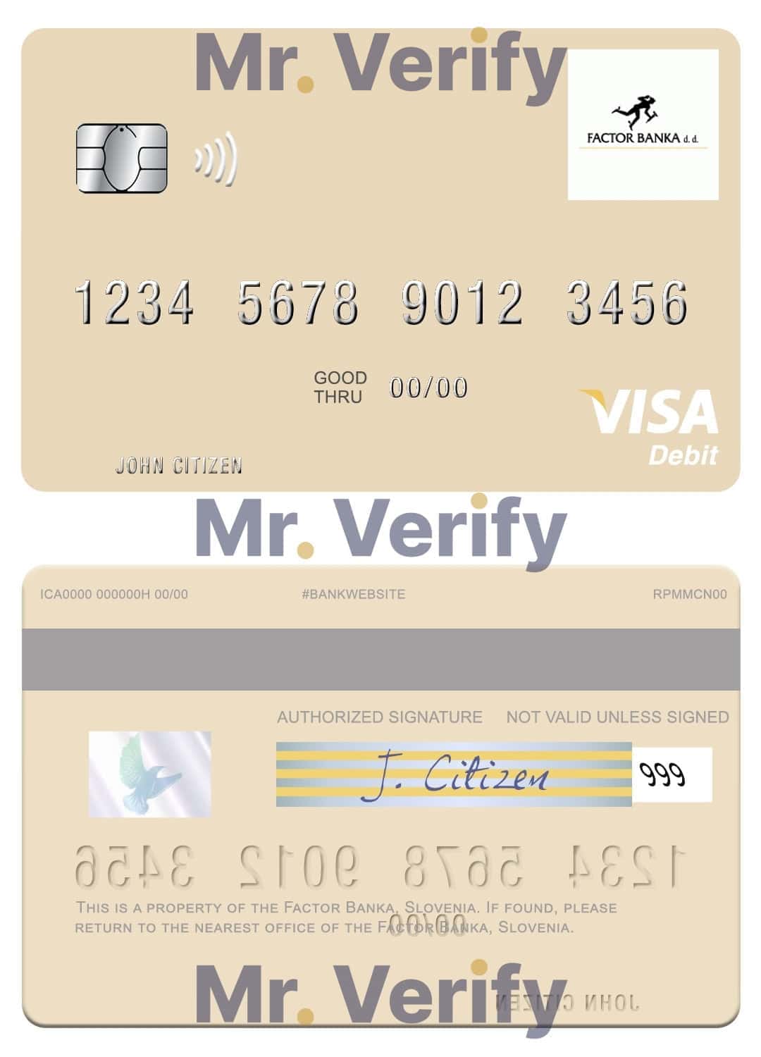 Slovenia Factor Banka visa debit card Fillable Slovenia Factor Banka visa debit card Templates