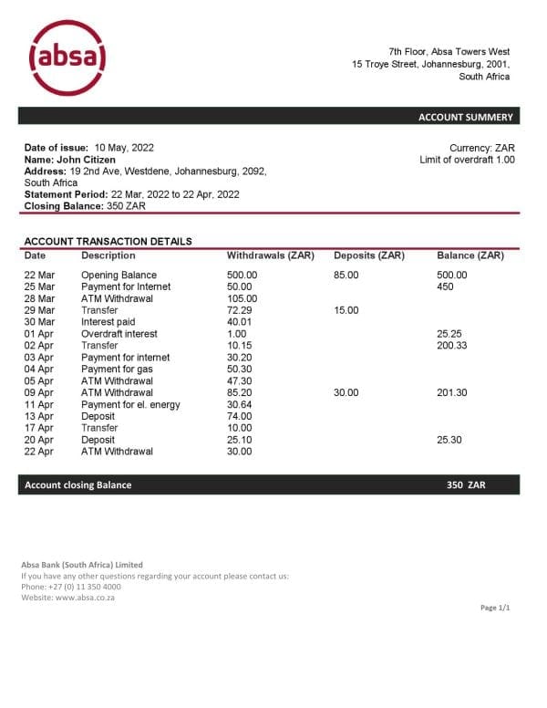 South-Africa-ABSA-bank-statement-template-in-Word-and-PDF-format.jpg South Africa ABSA bank statement template in Word and PDF format