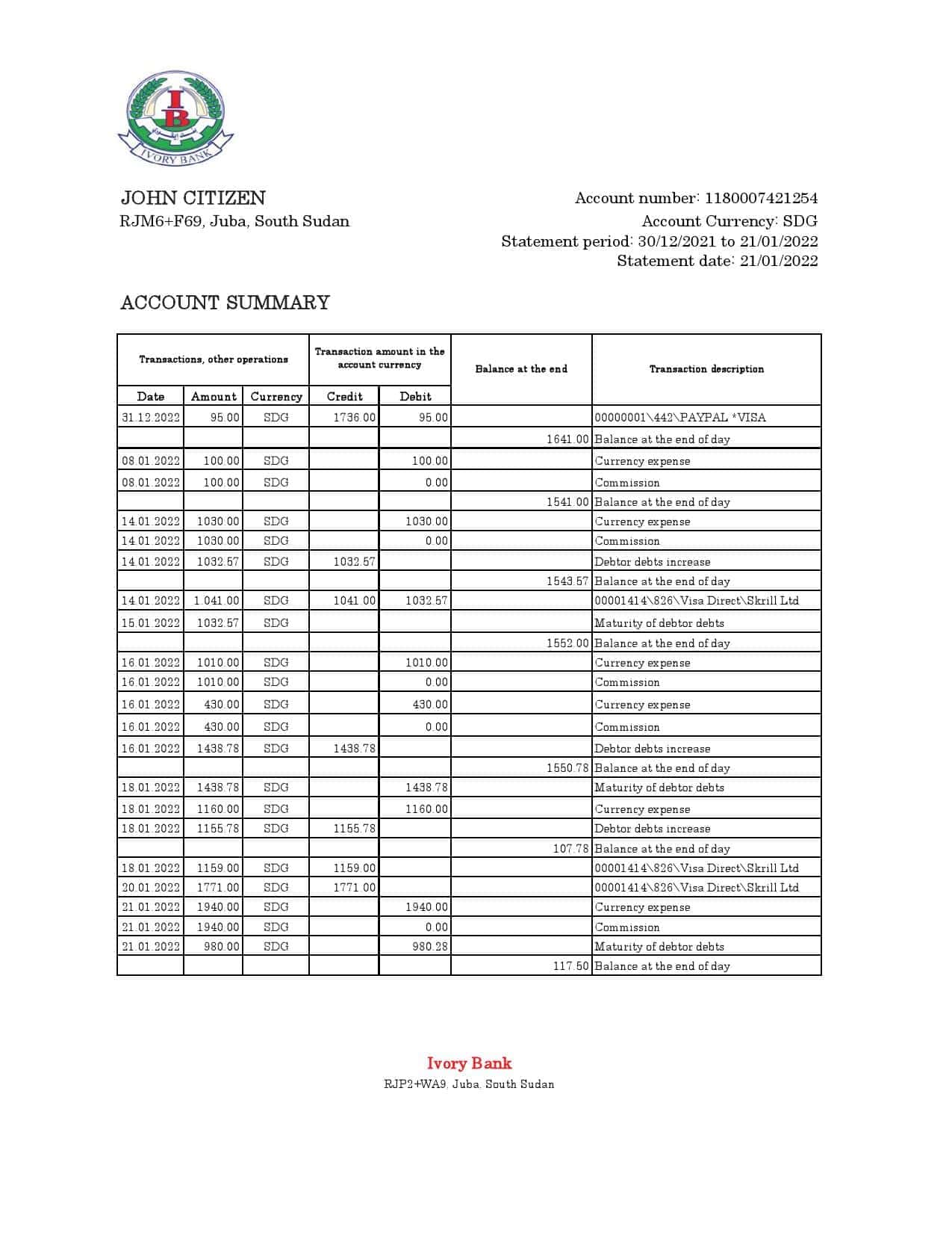 South-Sudan-Ivory-Bank-statement-Excel-and-PDF-template.jpg South Sudan Ivory Bank statement, Excel and PDF template