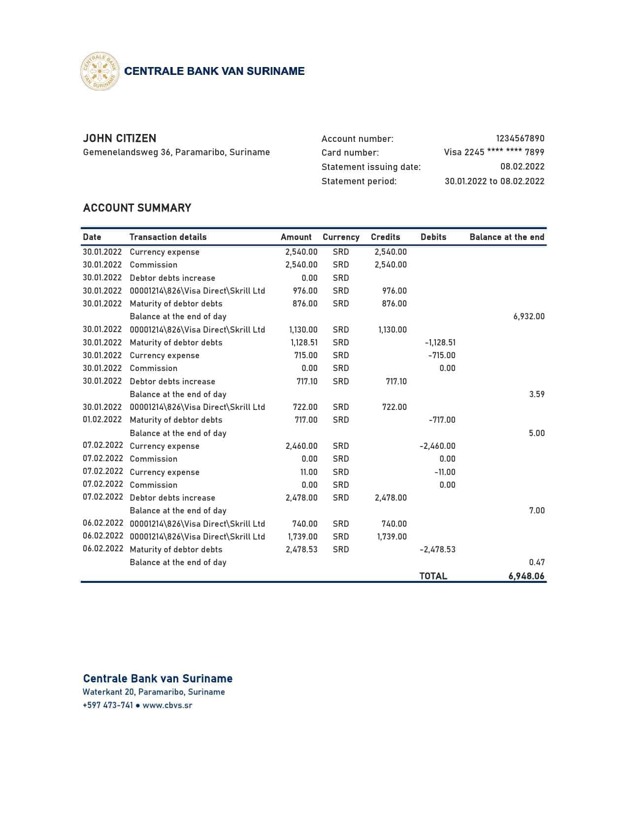Suriname-Centrale-Bank-Van-Suriname-bank-statement-Excel-and-PDF-template.jpg Suriname Centrale Bank Van Suriname bank statement, Excel and PDF template