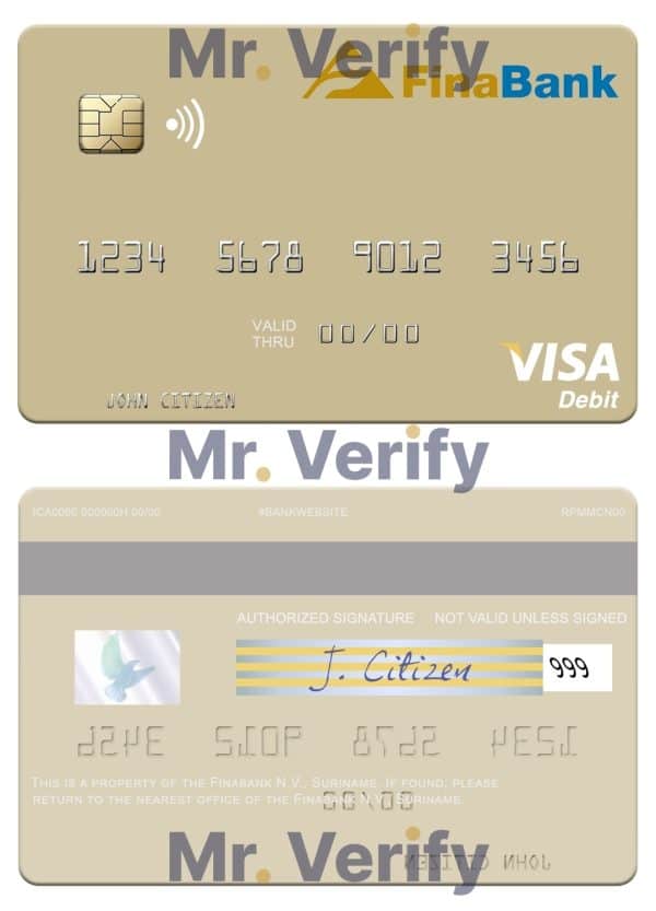 Suriname Finabank N.V. visa debit card Fillable Suriname Finabank N.V. visa debit card Templates