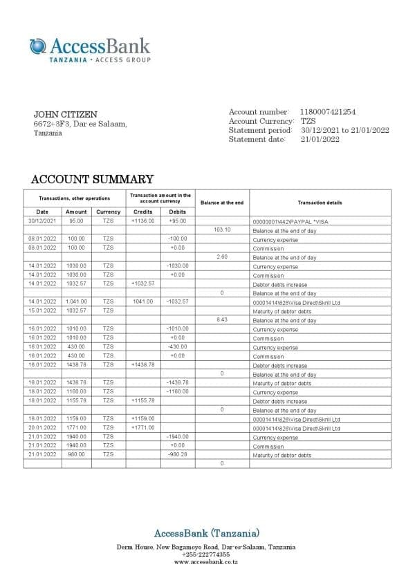 Tanzania-Access-Bank-statement-template-in-Word-and-PDF-format.jpg Tanzania Access Bank statement template in Word and PDF format