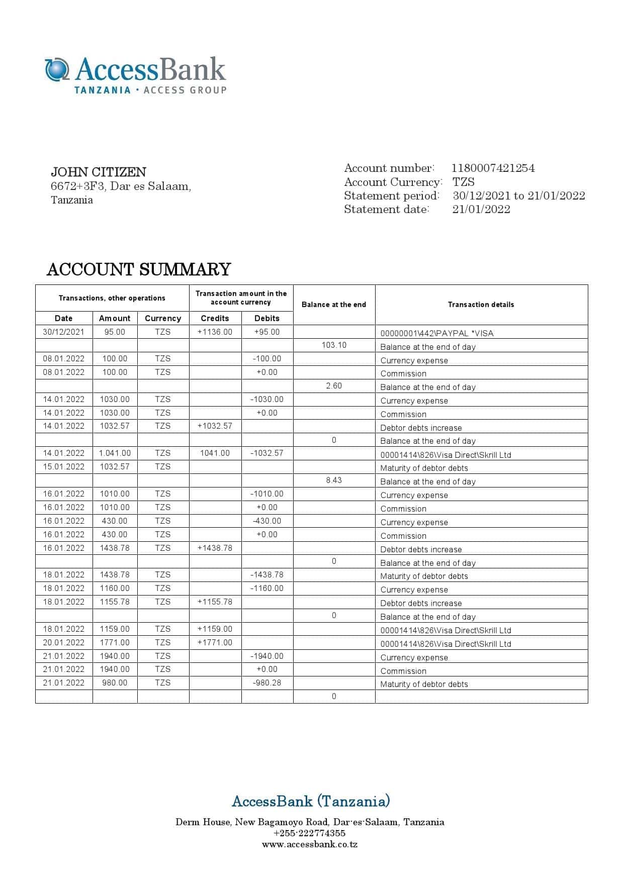 Tanzania-Access-Bank-statement-template-in-Word-and-PDF-format.jpg Tanzania Access Bank statement template in Word and PDF format