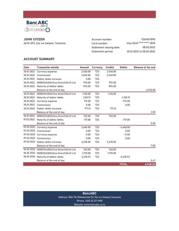 Tanzania-BancABC-bank-statement-Excel-and-PDF-template.jpg Tanzania BancABC bank statement, Excel and PDF template