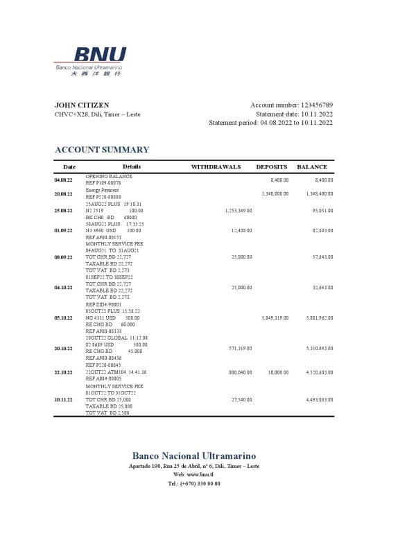 Timor-Leste-BNU-bank-statement-Excel-and-PDF-template.jpg Timor-Leste BNU bank statement, Excel and PDF template