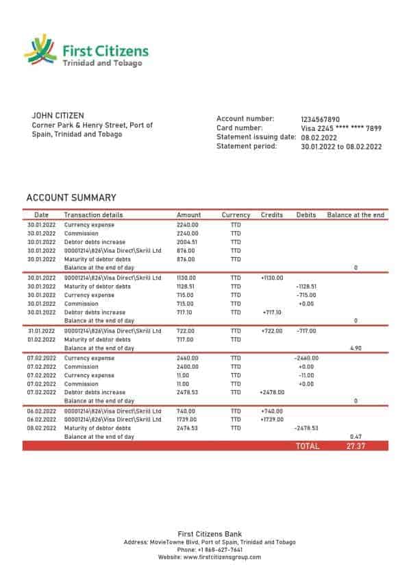 Trinidad-and-Tobago-First-Citizens-Bank-statement-template-in-Word-and-PDF-format.jpg Trinidad and Tobago First Citizens Bank statement template in Word and PDF format
