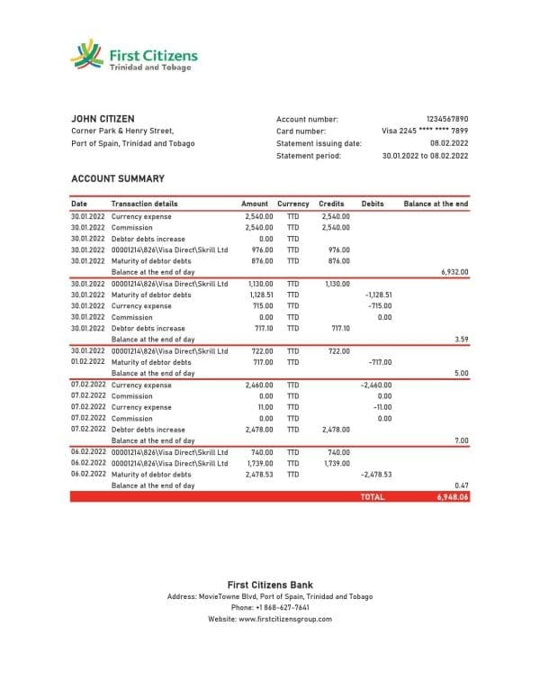 Trinidad-and-Tobago-First-Citizens-bank-statement-Excel-and-PDF-template.jpg Trinidad and Tobago First Citizens bank statement, Excel and PDF template