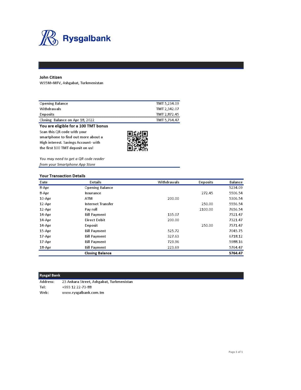 Turkmenistan-Rysgal-bank-statement-Excel-and-PDF-template.jpg Turkmenistan Rysgal bank statement, Excel and PDF template