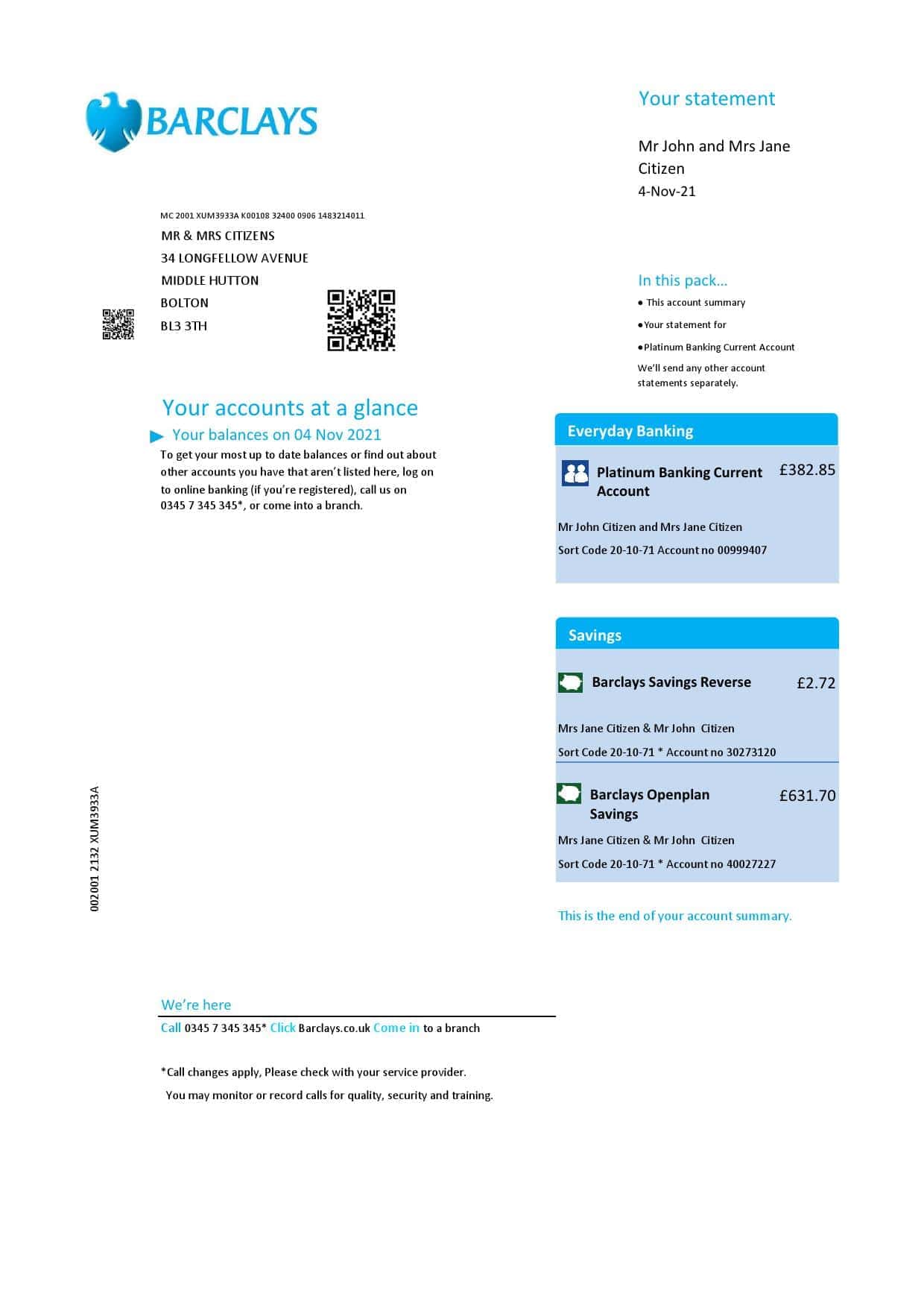 UK-Barclays_000001.jpg United Kingdom Barclays bank statement template in .xls and .pdf format, version 2