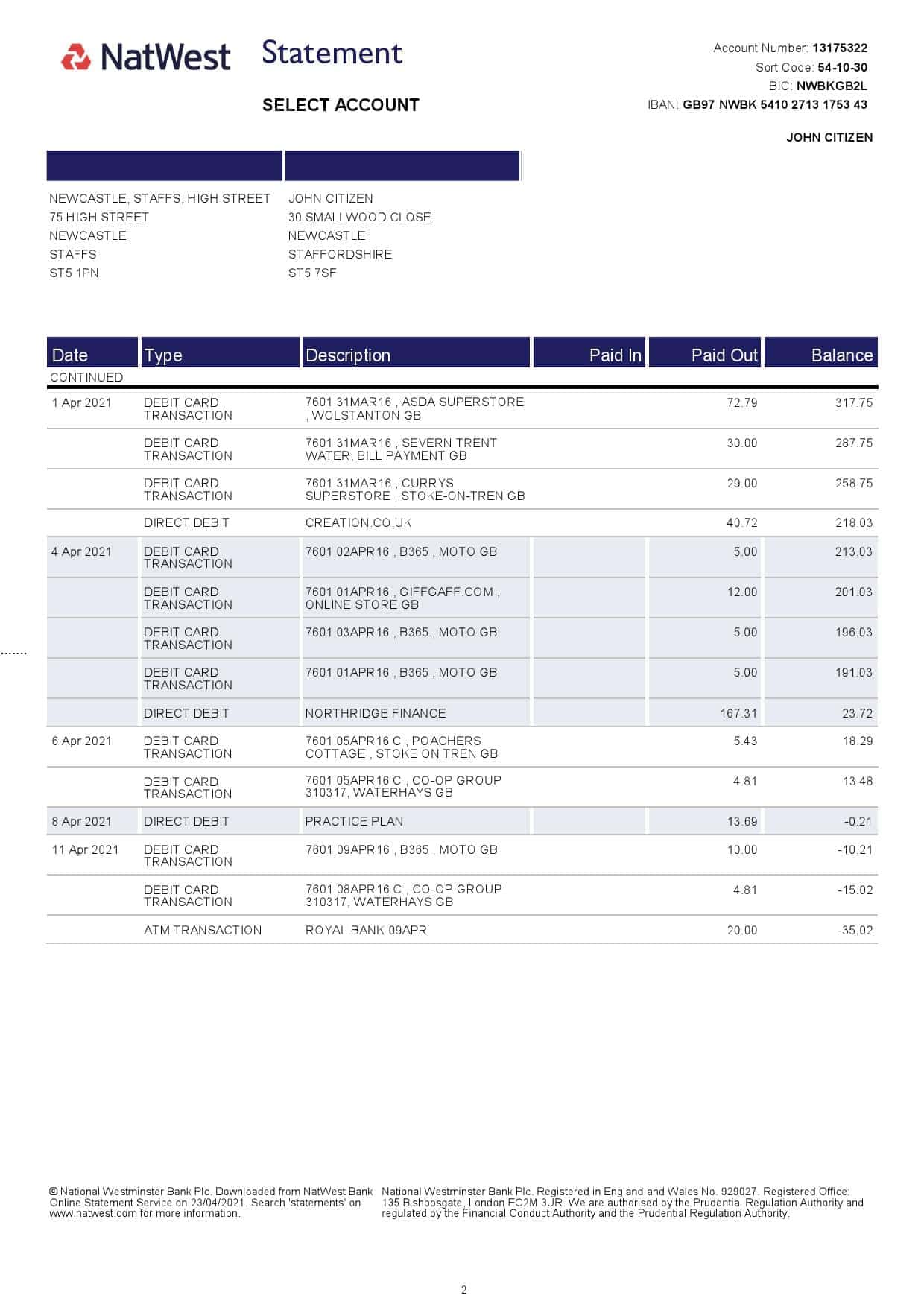 UK-Natwest-2-pages_000002-1-2.jpg United Kingdom Natwest bank statement template in Word and PDF format (2 pages) - Image 2