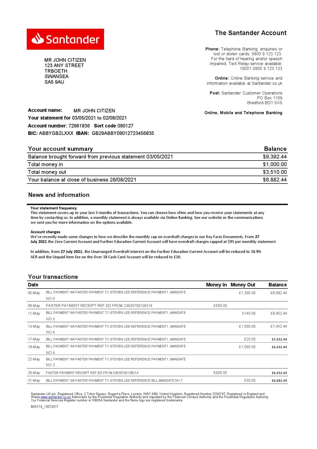 UK-Santander-2-p_000001.jpg United Kingdom Santander bank statement template in Excel and PDF format (2 pages)