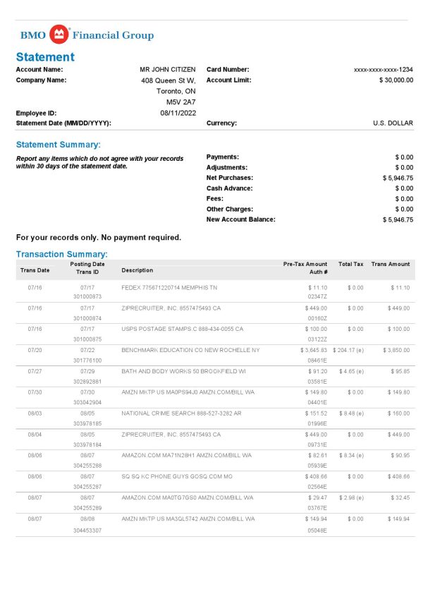 USA-BMO-bank-statement-Word-and-PDF-template-4-pages-1.jpg USA BMO bank statement, Word and PDF template, 4 pages