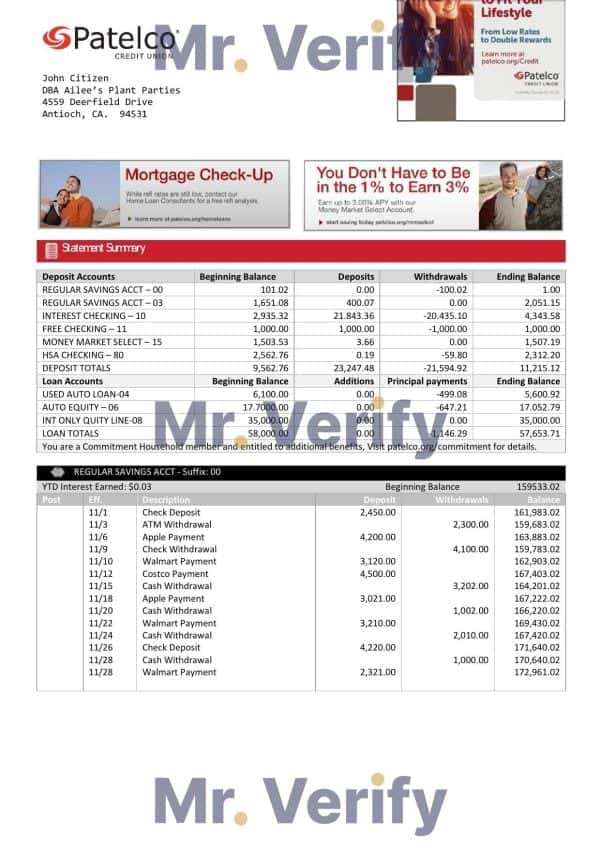 USA-California-Patelco-Credit-Union-bank-statement-template-in-Word-and-PDF-format.jpg USA California Patelco Credit Union bank statement template in Word and PDF format