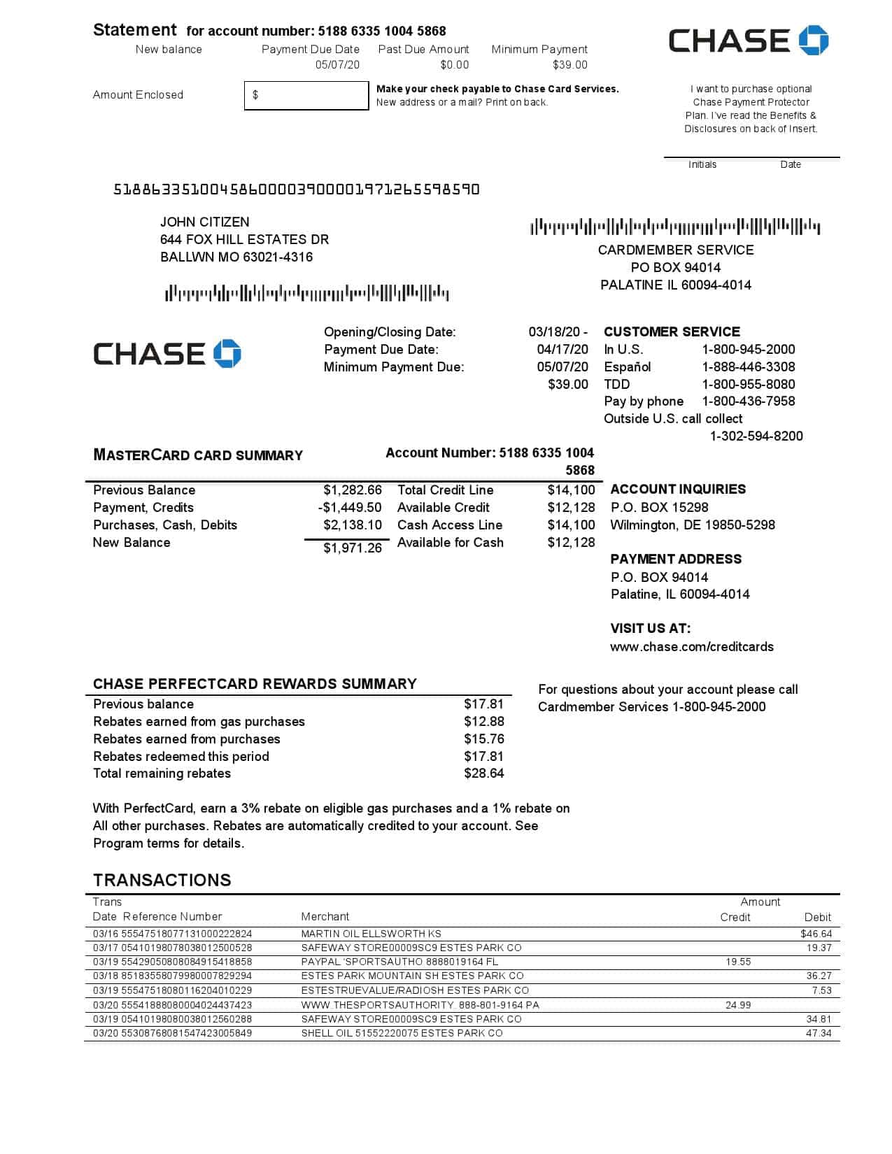 USA-Chase-bank-Mastercard-card-statement-easy-to-fill-template-in-Word-and-PDF-format.jpg USA Chase bank Mastercard card statement easy to fill template in Word and PDF format