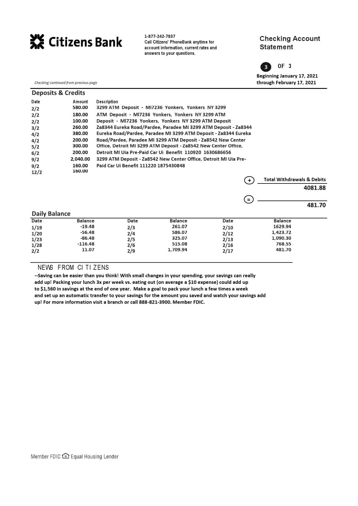 USA-Citizens-bank-statement-template-in-Excel-and-PDF-format-4-pages-good-for-address-prove-3.jpg USA Citizens bank statement template in Excel and PDF format, (4 pages) good for address prove - Image 3