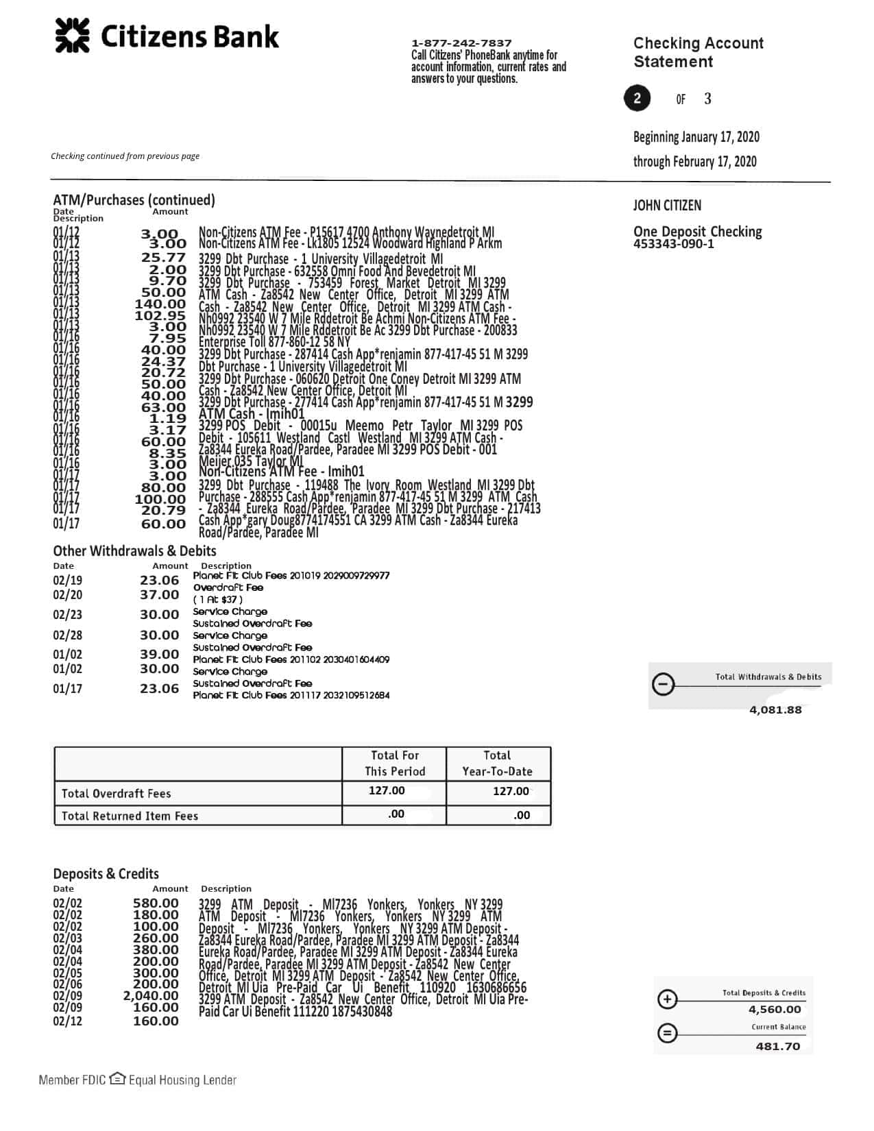 USA-Citizens-bank-statement-template-in-Word-and-PDF-format-4-pages-good-for-address-prove-2.jpg USA Citizens bank statement template in Word and PDF format, (4 pages) good for address prove - Image 2
