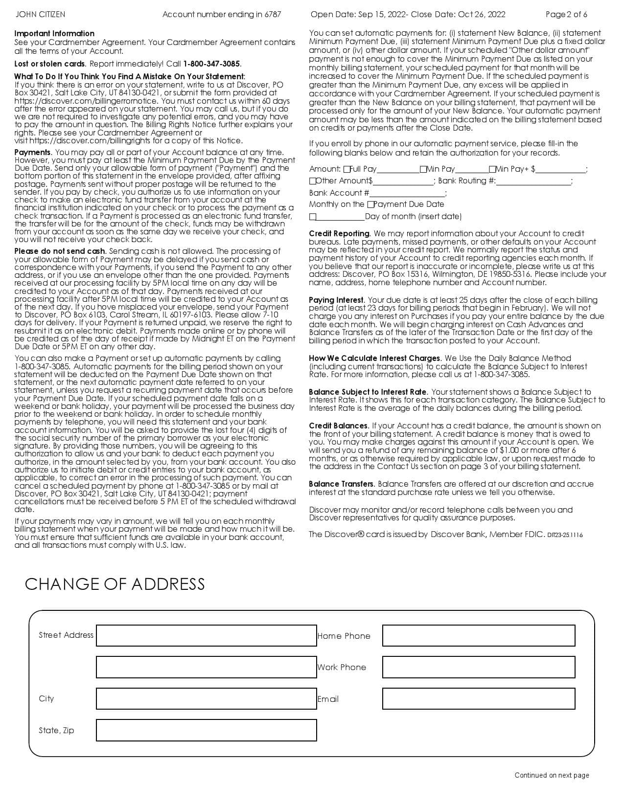 USA-Discover-Bank_000003.jpg USA Discover bank statement, Word and PDF template, 5 pages - Image 2