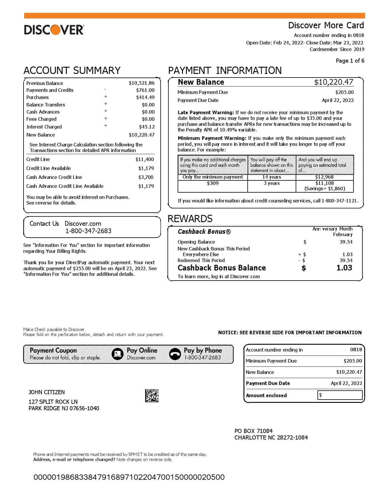 USA-Discover-credit-card-statement-Word-and-PDF-template-6-pages-1.jpg USA Discover credit card statement, Word and PDF template, 6 pages