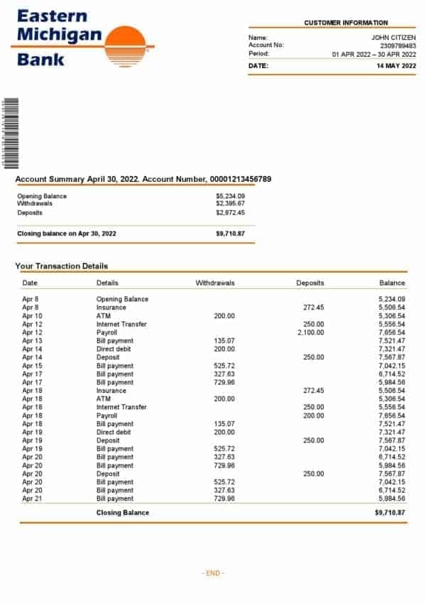 USA-Eastern-Michigan-bank-account-statement-Word-and-PDF-template.jpg USA Eastern Michigan bank account statement Word and PDF template