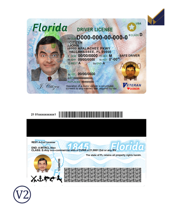 florida driver license template